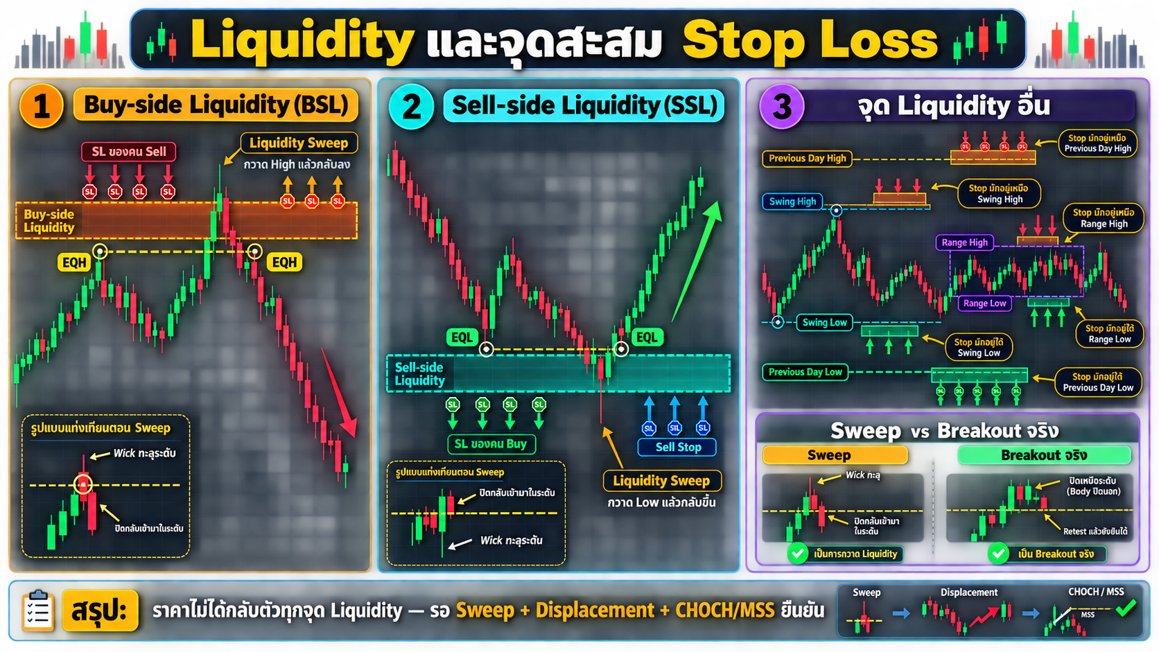 ภาพรวม Liquidity และจุดสะสม Stop Loss